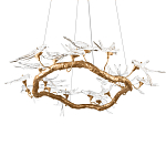 Люстра подвесная с прозрачными стеклянными птичками на ветвях Диаметр 100 см Serip Voa варинант исполнения - 8 | Loft Concept в Тюмени