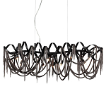 Люстра подвесная линейная с переплетенными металлическими лентами и цепочками Atlantis Chain варинант исполнения - 1 | Loft Concept в Тюмени