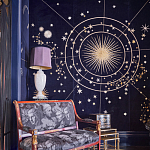 Обои с вышивкой ручной работы Cosmos Original colourway on velvet варинант исполнения - 1 | Loft Concept в Тюмени