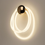 Бра с круглым золотистым основанием и белыми изогнутыми световыми линиями Luke Lampco Tracer Lamp варинант исполнения - 2 | Loft Concept в Тюмени