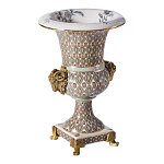 Ваза с овнами из фарфора с бронзовыми элементами Bronze Aries варинант исполнения - 2 | Loft Concept в Тюмени