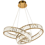 Подвесная люстра в виде изогнутых колец с хрустальным декором Ring Horizontal Oculus Gold Light Chandelier варинант исполнения - 2 | Loft Concept в Тюмени
