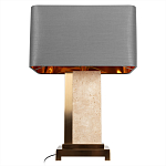 Настольная лампа с основанием из натурального камня c серым прямоугольным абажуром Lapis Tiburtinus варинант исполнения - 3 | Loft Concept в Тюмени