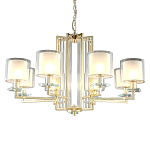 Люстра с 8-ю цилиндрическими плафонами из стекла Laurent варинант исполнения - 1 | Loft Concept в Тюмени