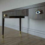 Письменный стол Elsa Dreams Walnut Шпон дерево с двумя ящиками варинант исполнения - 4 | Loft Concept в Тюмени