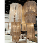 Люстра круглая трехъярусная из бахромы Milk Gradient Braided Fringe варинант исполнения - 2 | Loft Concept в Тюмени