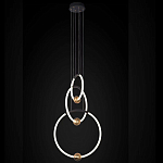 Люстра подвесная светодиодная с 3-мя кольцами Bronze Ring Chandelier варинант исполнения - 1 | Loft Concept в Тюмени