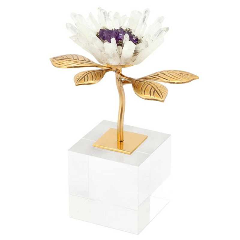 Статуэтка Flower Krizia Белый Золотой Фиолетовый Статуэтка Flower Krizia Белый Золотой Фиолетовый в Тюмени | Loft Concept