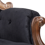Кресло с мягкой обивкой из черного велюра на 4-х деревянных ножках Evelyn Classical Armchair варинант исполнения - 5 | Loft Concept в Тюмени