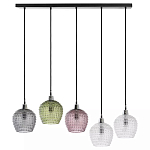 Подвесной светильник каскадный с 5-ю фактурными стеклянными плафонами Cascade with Relief Lampshades варинант исполнения - 1 | Loft Concept в Тюмени