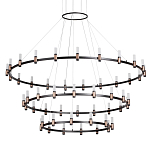 Люстра подвесная с тремя круглыми ярусами и цилиндрическими плафонами Arnaut Light варинант исполнения - 1 | Loft Concept в Тюмени