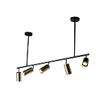 Люстра линейная с 5-ю цилиндрическими плафонами цвета латунь TRIBES CHANDELIER варинант исполнения - 2 | Loft Concept в Тюмени