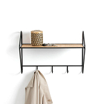 Настенная вешалка с полкой из ротанга Bourn Shelf-hanger варинант исполнения - 2 | Loft Concept в Тюмени