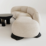 Диван Cannes трехместный с обивкой букле молочного цвета варинант исполнения - 2 | Loft Concept в Тюмени