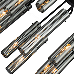 Люстра со стеклянными цилиндрическими плафонами Luminous Cylinders Smoky варинант исполнения - 5 | Loft Concept в Тюмени
