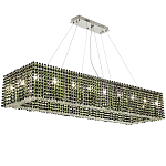 Прямоугольная люстра с хрустальными подвесками Crystal Art Chrome Green Rectangular Chandelier варинант исполнения - 1 | Loft Concept в Тюмени