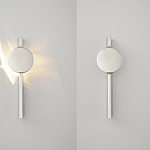 Бра с круглым зеркальным диском на прямоугольном соновании Reflection Circle Glow варинант исполнения - 2 | Loft Concept в Тюмени