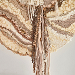 Овальный Современный Гобелен Абстракция в бежевых тонах Shallow варинант исполнения - 2 | Loft Concept в Тюмени