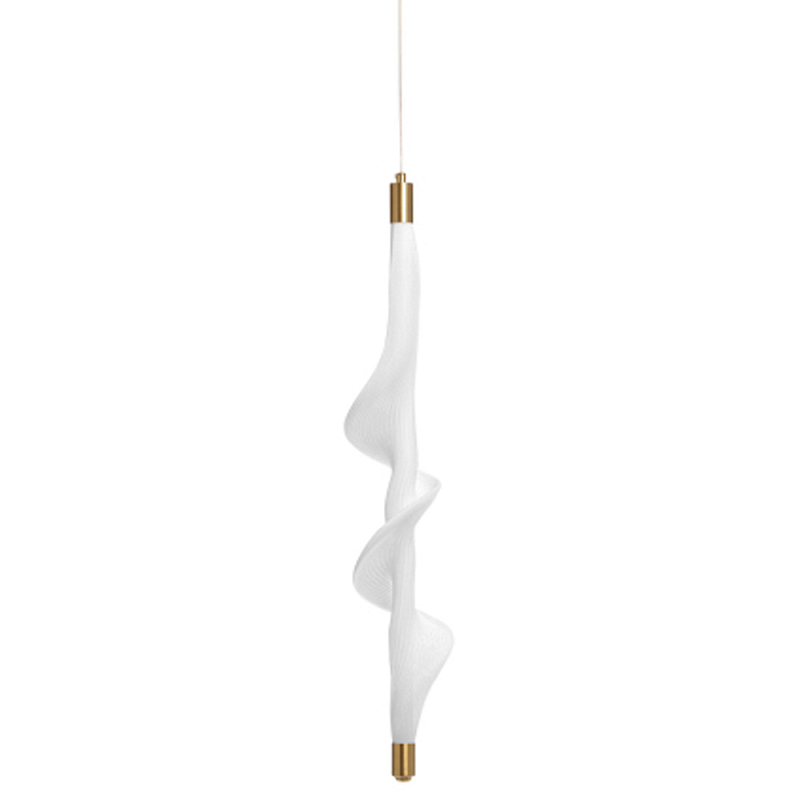 Люстра с белым скрученным плафоном Golden Swirl Белый Латунь в Тюмени | Loft Concept 