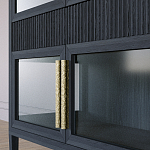 Витрина Primo со стеклянными фасадами и 2 ящиками Черный дуб варинант исполнения - 5 | Loft Concept в Тюмени