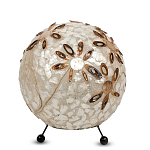 Настольная лампа из перламутра на металлическом каркасе Indonesian Ball варинант исполнения - 2 | Loft Concept в Тюмени