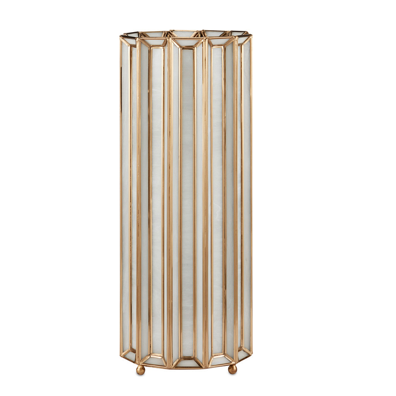 Настольная лампа в форме цилиндра фактурная Soft Glow Lamps Молочный Латунь в Тюмени | Loft Concept 