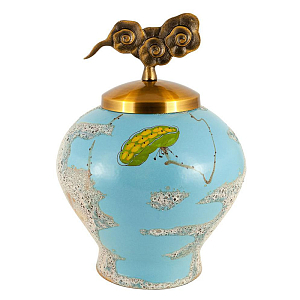 Ваза голубая с орнаментом Nara 