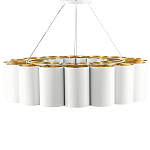 Люстра круглая фактурная в сочетании белого и золотого цвета Wide Stripes of Ribbon варинант исполнения - 3 | Loft Concept в Тюмени