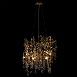 Подвесная люстра в виде ветвей деревьев золотого цвета с прозрачными подвесками-каплями 8 и 14 ламп Droplet Chandelier варинант исполнения - 3 | Loft Concept в Тюмени