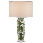 Настольная лампа керамическая с кремовым абажуром Scenic Column варинант исполнения - 4 | Loft Concept в Тюмени