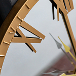 Часы настенные зеркальные с золотым металлическим циферблатом Mirror Tower Clock варинант исполнения - 2 | Loft Concept в Тюмени