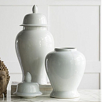Ваза белая с крышкой однотонная Chinoiserie Ceramics варинант исполнения - 3 | Loft Concept в Тюмени