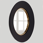 Чёрное настенное зеркало с золотым кантом Porunalia варинант исполнения - 1 | Loft Concept в Тюмени