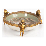 Чаша фарфоровая на бронзовых ножках в виде ангелов Porcelain Angels of Paradise варинант исполнения - 2 | Loft Concept в Тюмени