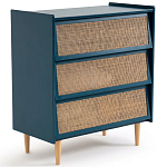 Комод с 3-мя ящиками из ротанга Blais Deep Blue Wicker Furniture варинант исполнения - 2 | Loft Concept в Тюмени