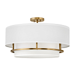 Потолочный светильник с двухслойным белым текстильным абажуром Hinkley варинант исполнения - 1 | Loft Concept в Тюмени