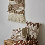 Чехол на подушку с вышивкой в виде геометрических узоров Beige Calista Square варинант исполнения - 5 | Loft Concept в Тюмени