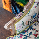 Диван из натурального бука бежевый с изображением птиц и цветов Beige Green Chinoiserie Garden Sofa варинант исполнения - 5 | Loft Concept в Тюмени