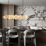 Подвесной светильник с фигурными элементами из белого алебастра Cryptocrystalline Stone варинант исполнения - 9 | Loft Concept в Тюмени