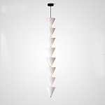 Подвесной светильник светодиодный в виде ряда белых металлических конусов  Herringbone варинант исполнения - 4 | Loft Concept в Тюмени