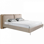 Кровать двуспальная серая с изголовьем из экокожи и ткани Modern Look варинант исполнения - 1 | Loft Concept в Тюмени