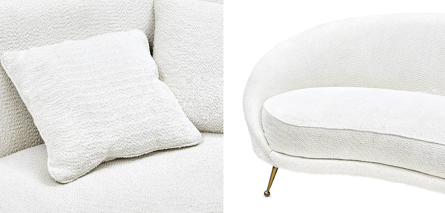 Диван с обивкой из ткани букле Manuel Sofa Белый Диван с обивкой из ткани букле Manuel Sofa Белый - Loft-Concept в Тюмени