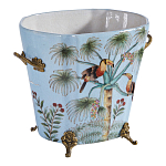 Кашпо из голубого фарфора с бронзовыми элементами Blue Garden варинант исполнения - 3 | Loft Concept в Тюмени