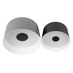 Потолочный светильник с 2-мя цилиндрическими абажурами серого и черного цвета Urban Dome варинант исполнения - 1 | Loft Concept в Тюмени