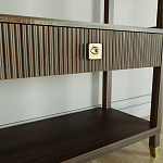 Стеллаж Elsa Dreams Walnut со стеклянными полками и ящиком варинант исполнения - 5 | Loft Concept в Тюмени