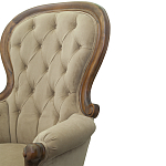 Кресло с мягкой обивкой из светло-коричневого велюра на 4-х деревянных ножках Evelyn Classical Armchair варинант исполнения - 5 | Loft Concept в Тюмени