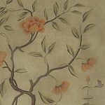 Обои ручная роспись Gustavian Tree of Life Special Colourway on brown Williamsburg варинант исполнения - 1 | Loft Concept в Тюмени