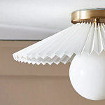 Потолочный светильник с белым плиссированным абажуром Headquarters варинант исполнения - 3 | Loft Concept в Тюмени