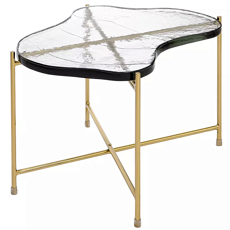 Журнальный столик с изогнутой стеклянной столешницей Curved Glass Table Top Прозрачный Золотой Журнальный столик с изогнутой стеклянной столешницей Curved Glass Table Top Прозрачный Золотой в Тюмени | Loft Concept