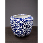 Кашпо с орнаментом в сочетании белого и синего цвета Artistic Flowerpot варинант исполнения - 3 | Loft Concept в Тюмени